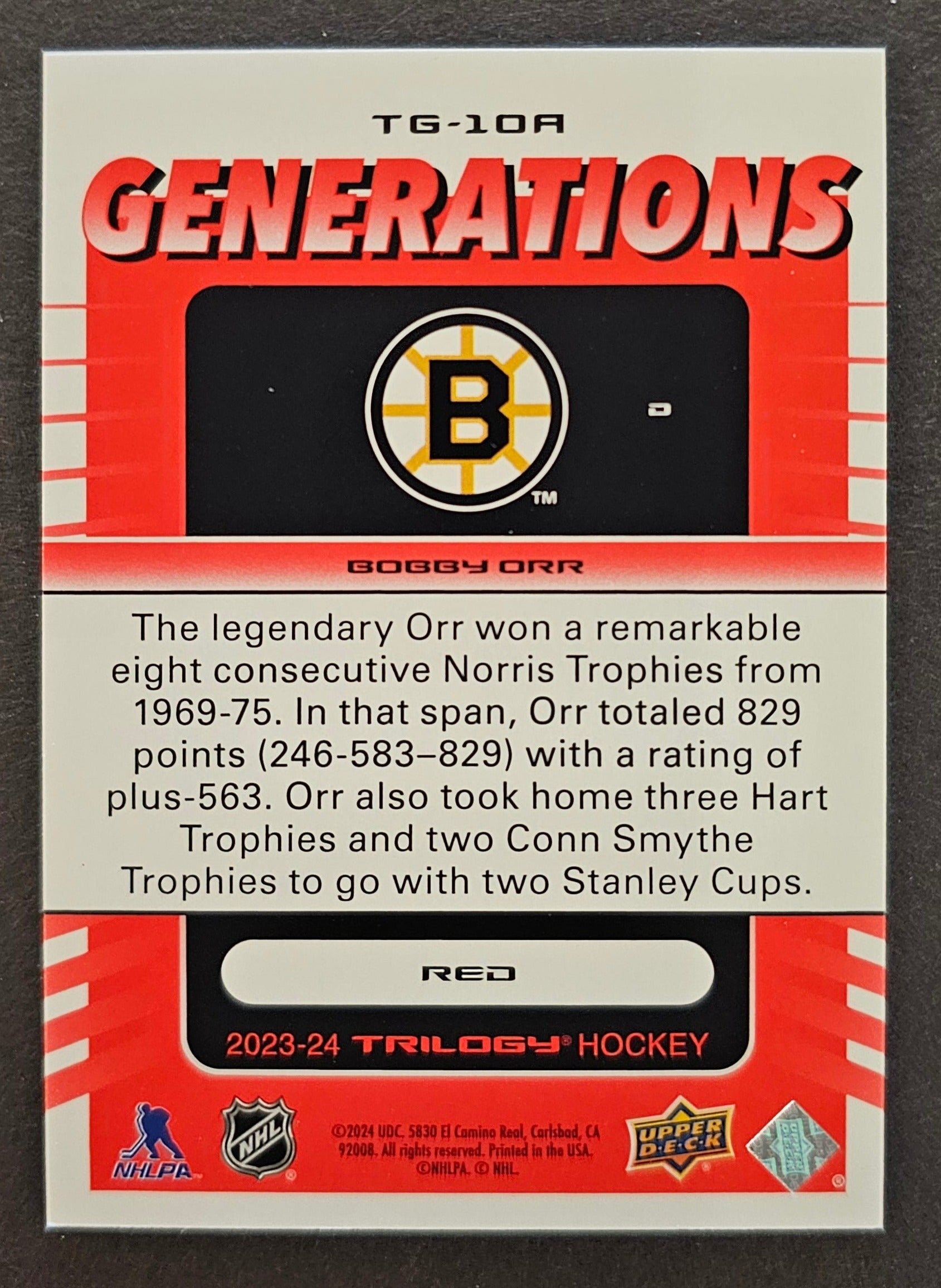 Bobby Orr Generations Red /799 - 2023/24 Trilogy