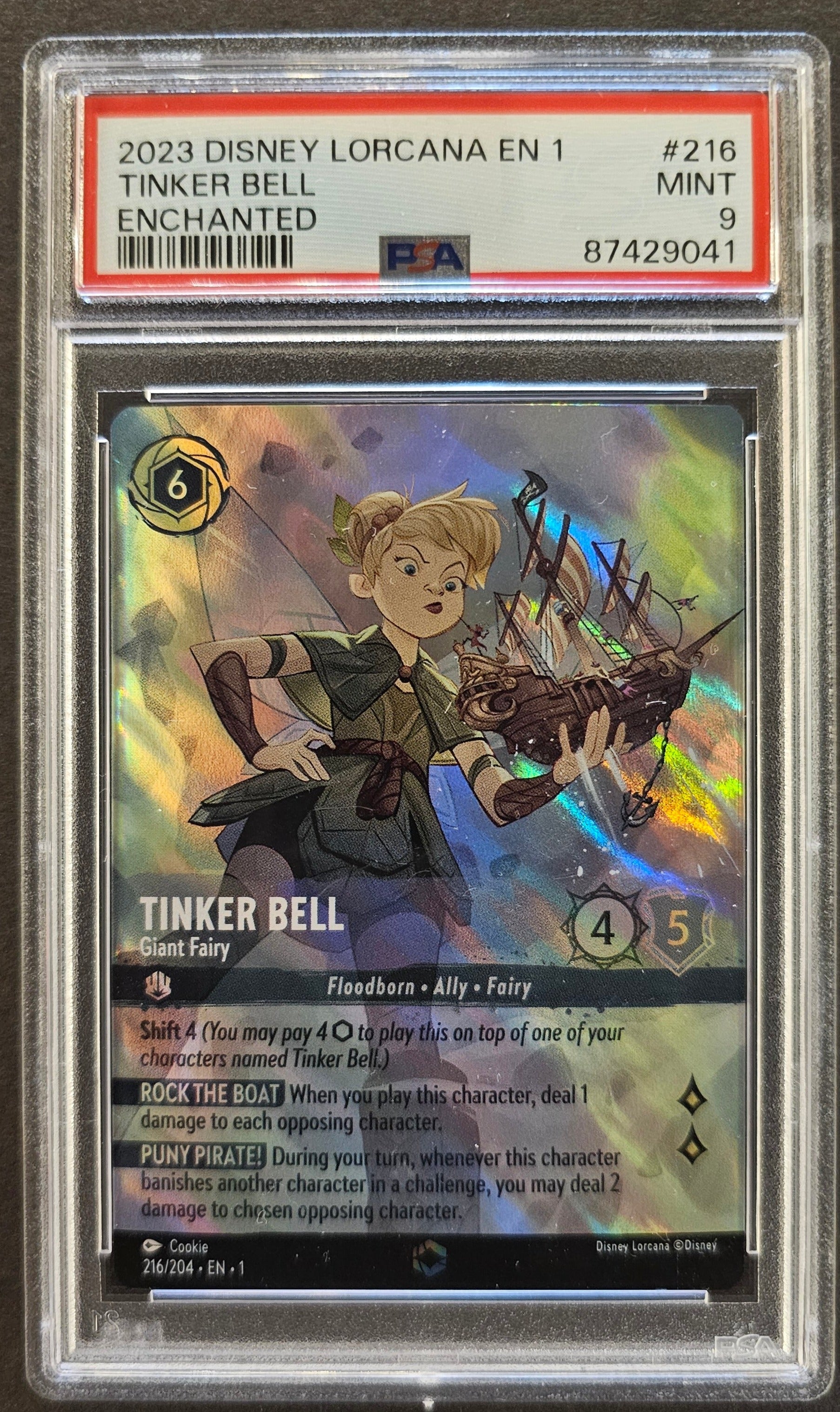 Tinkerbell Giant Fairy Enchanted #216 Graded PSA 9 - 2023 Disney Lorcana