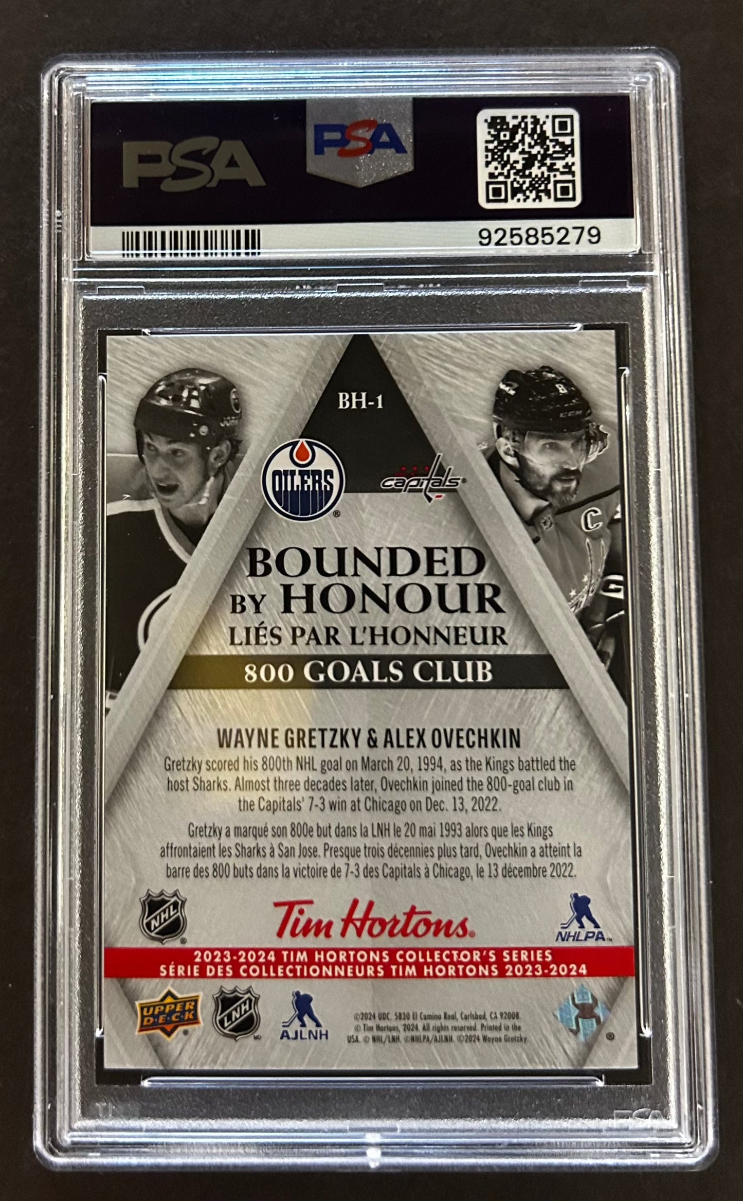 Gretzky / Ovechkin Bounded By Honour - PSA 10 - 2023/24 Tim Hortons