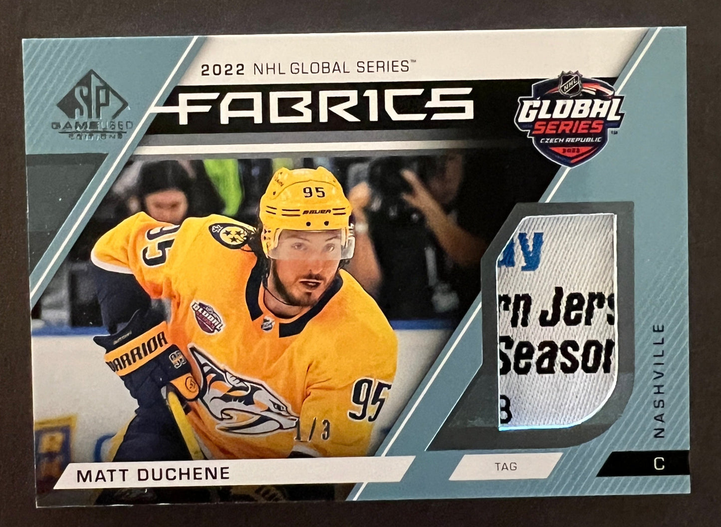 Nick Duchene Global Series Fabrics Tag /3 - 2023/24 SP Game Used