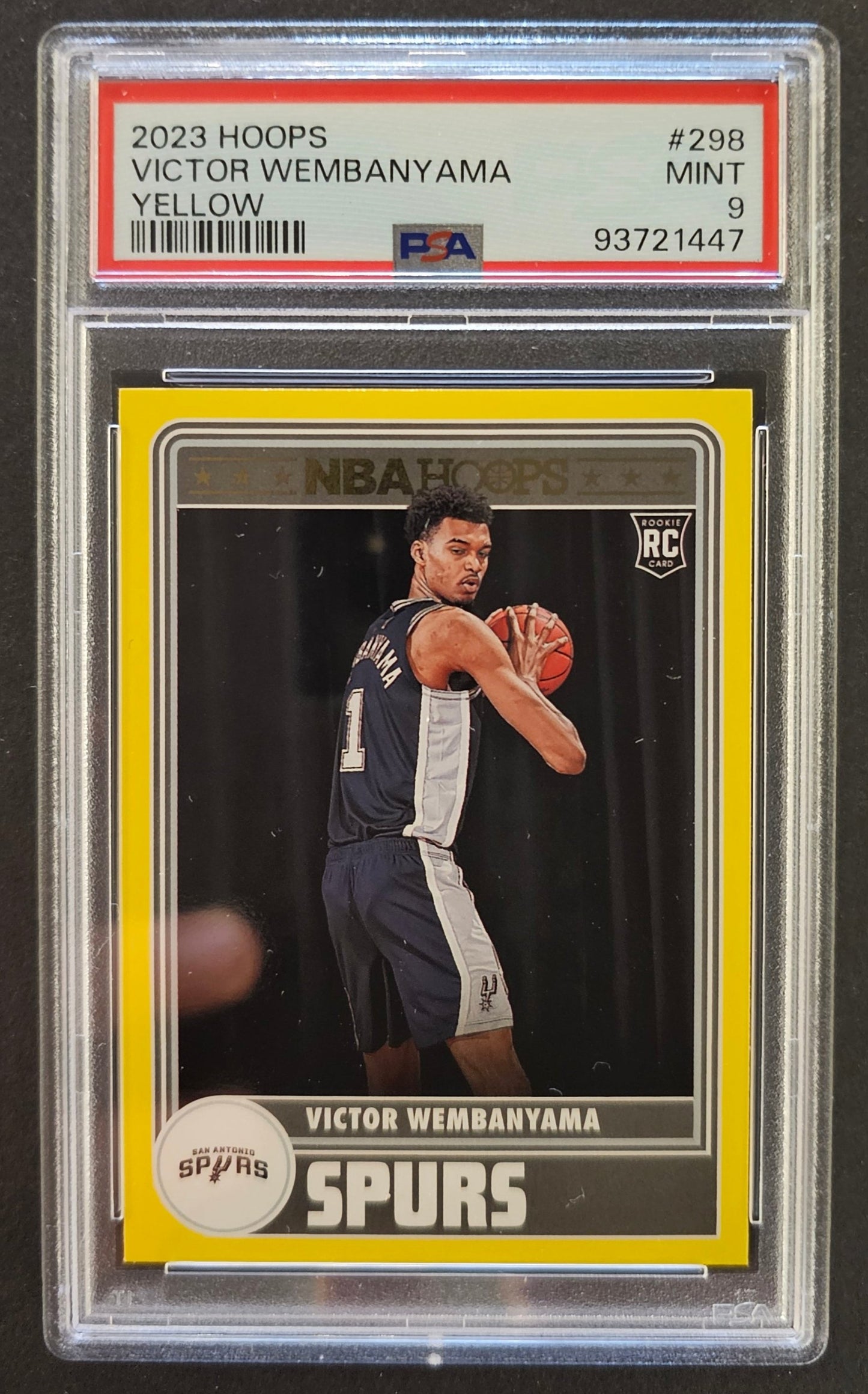 Victor Wembanyana Rookie #298 Yellow - Graded PSA 9 - 2023/24 Panini Hoops