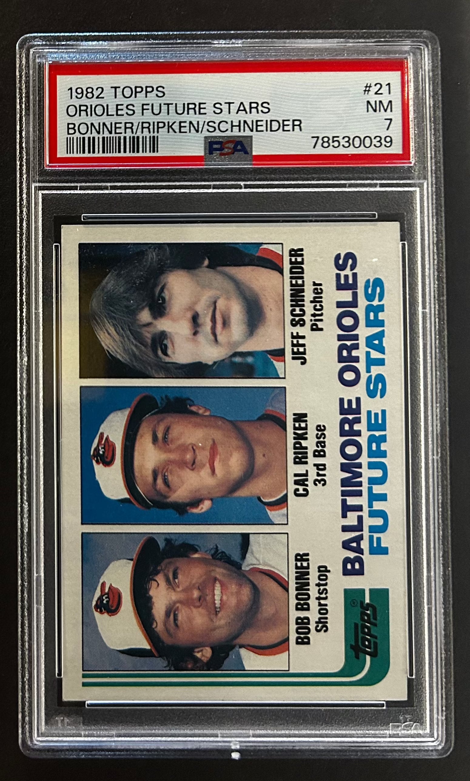 Bonner / Ripken / Schneider Orioles Future Stars - PSA 7 - 1982 Topps