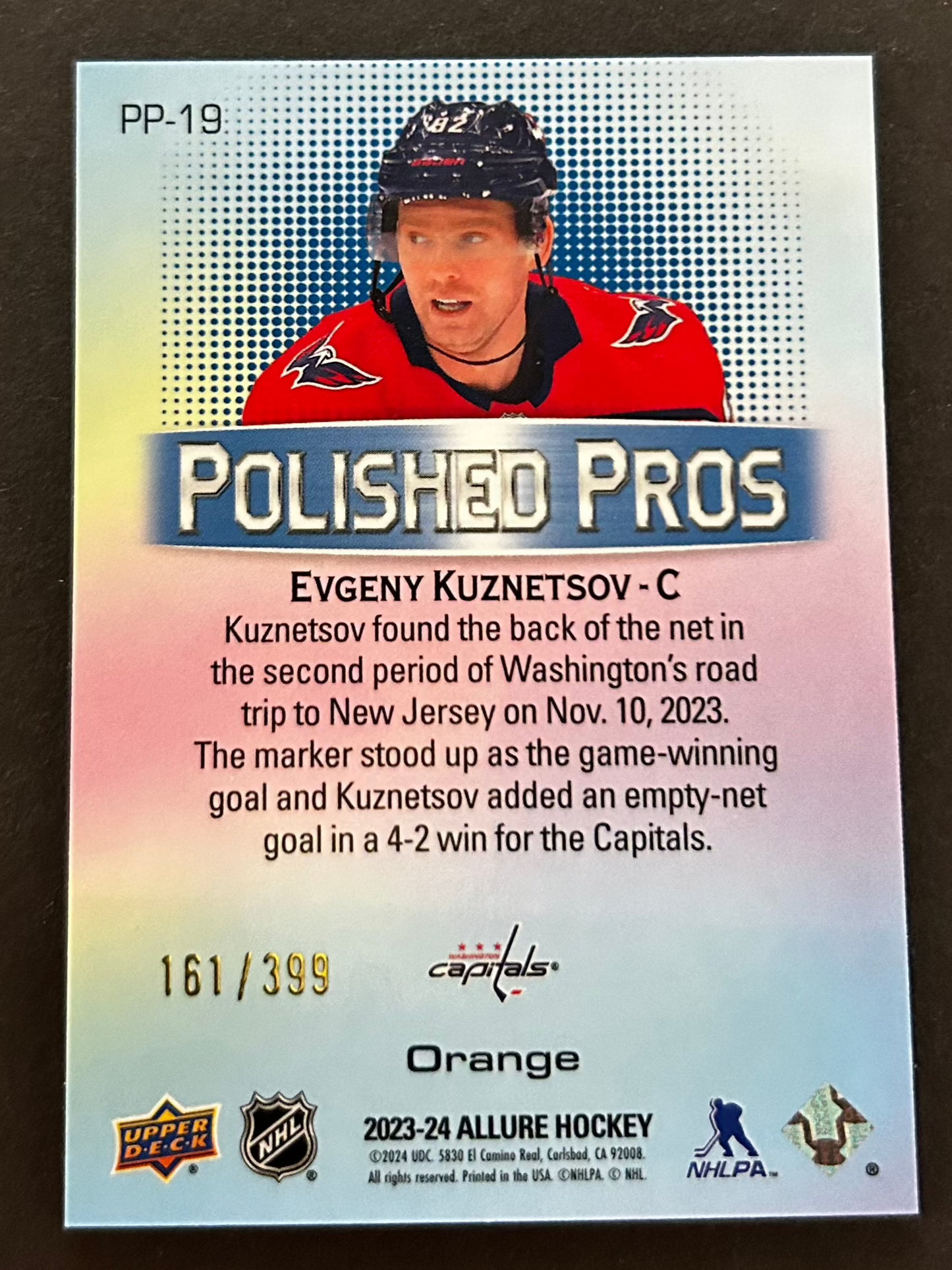 Evgeny Kuznetsov Polished Pros Orange /399 - 2023/24 Allure