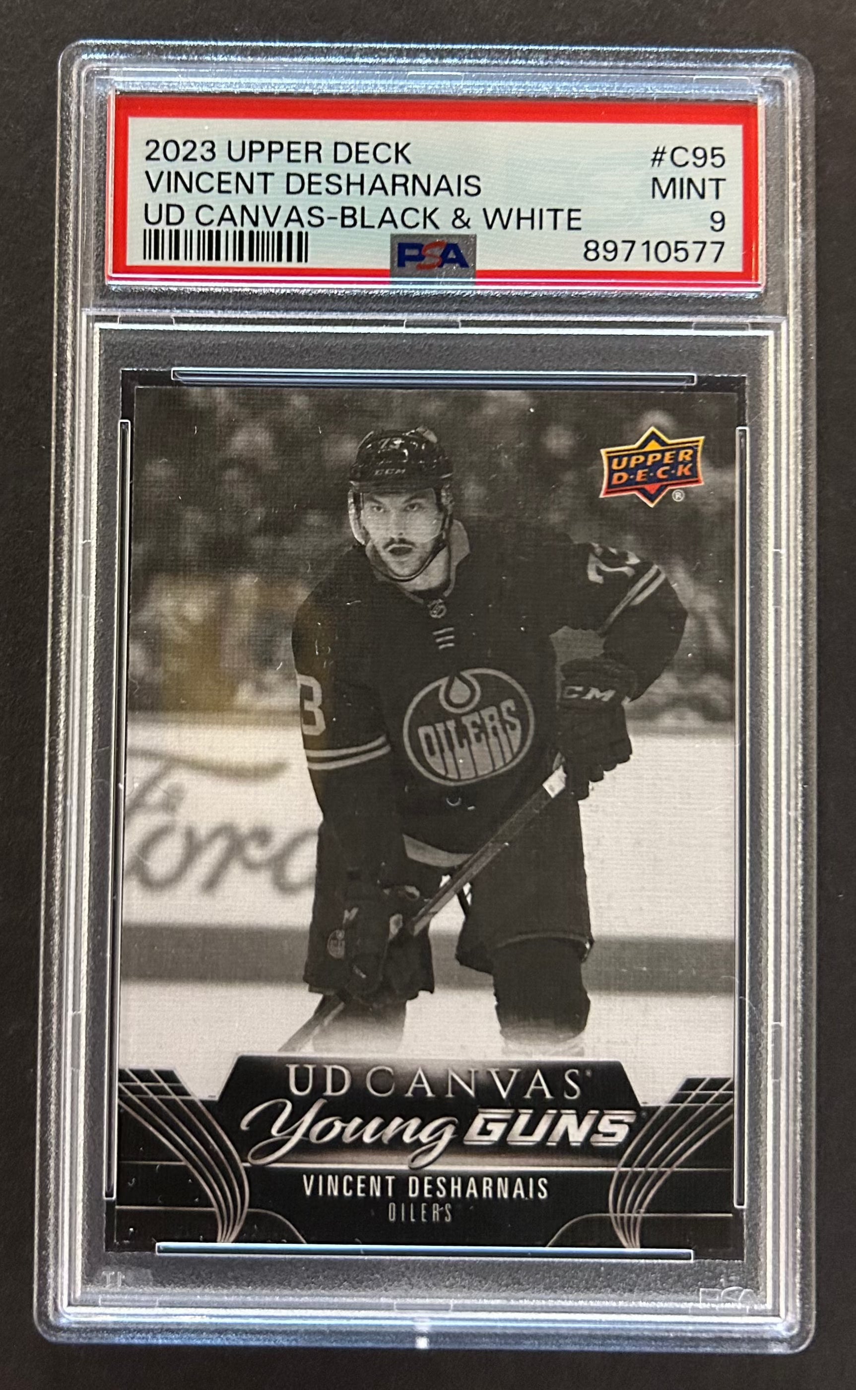 Desharnais Young Guns Rookie UD Canvas B&W #C95 - PSA 9 - 2023/24 Series 1