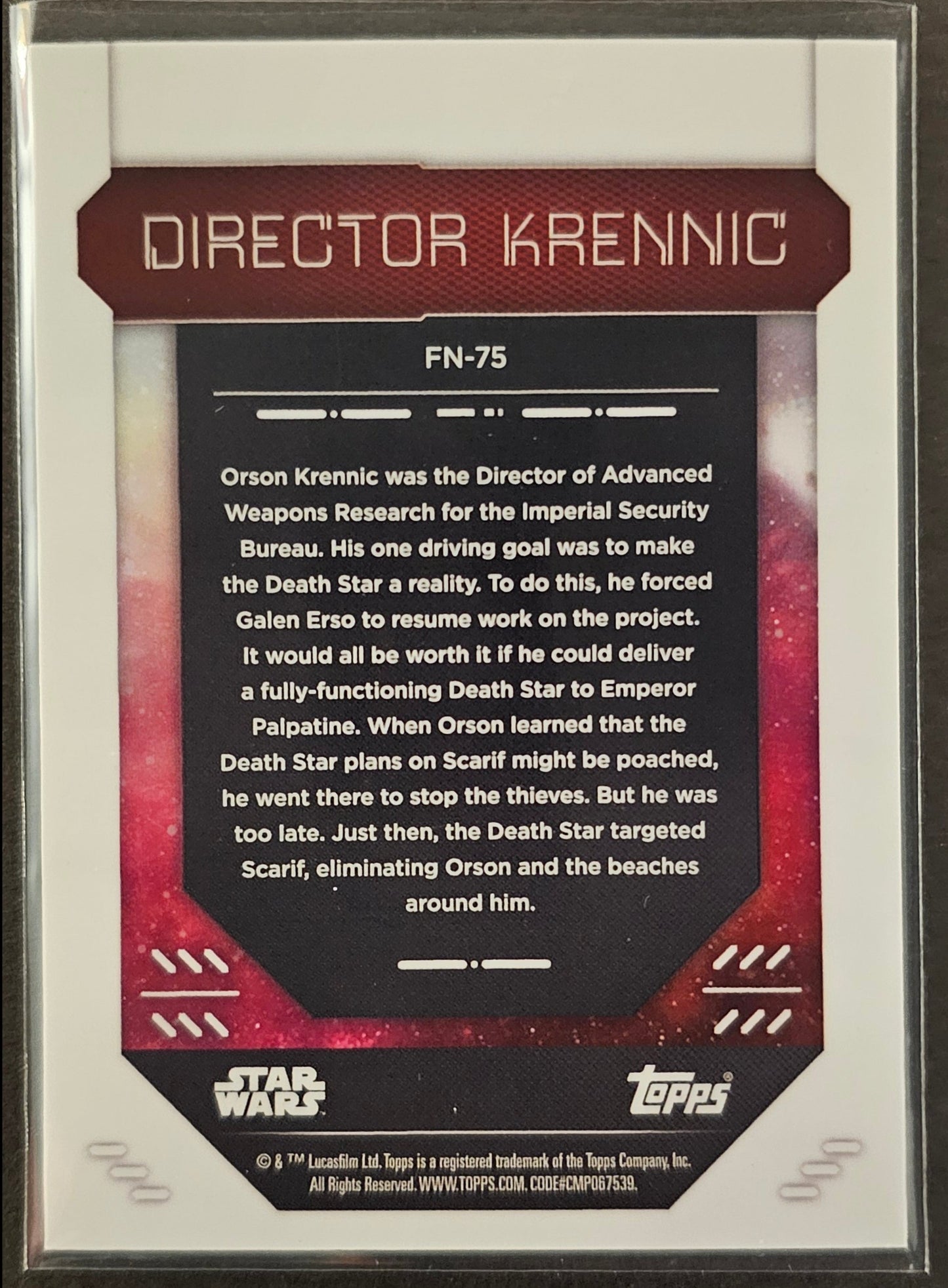 Director Krennig Purple Raywave Refractor /75 - 2023 Topps Finest Star Wars