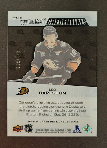 Leo Carlsoon Debut Ticket Access Acetate /149 - 2023/24 Credentials