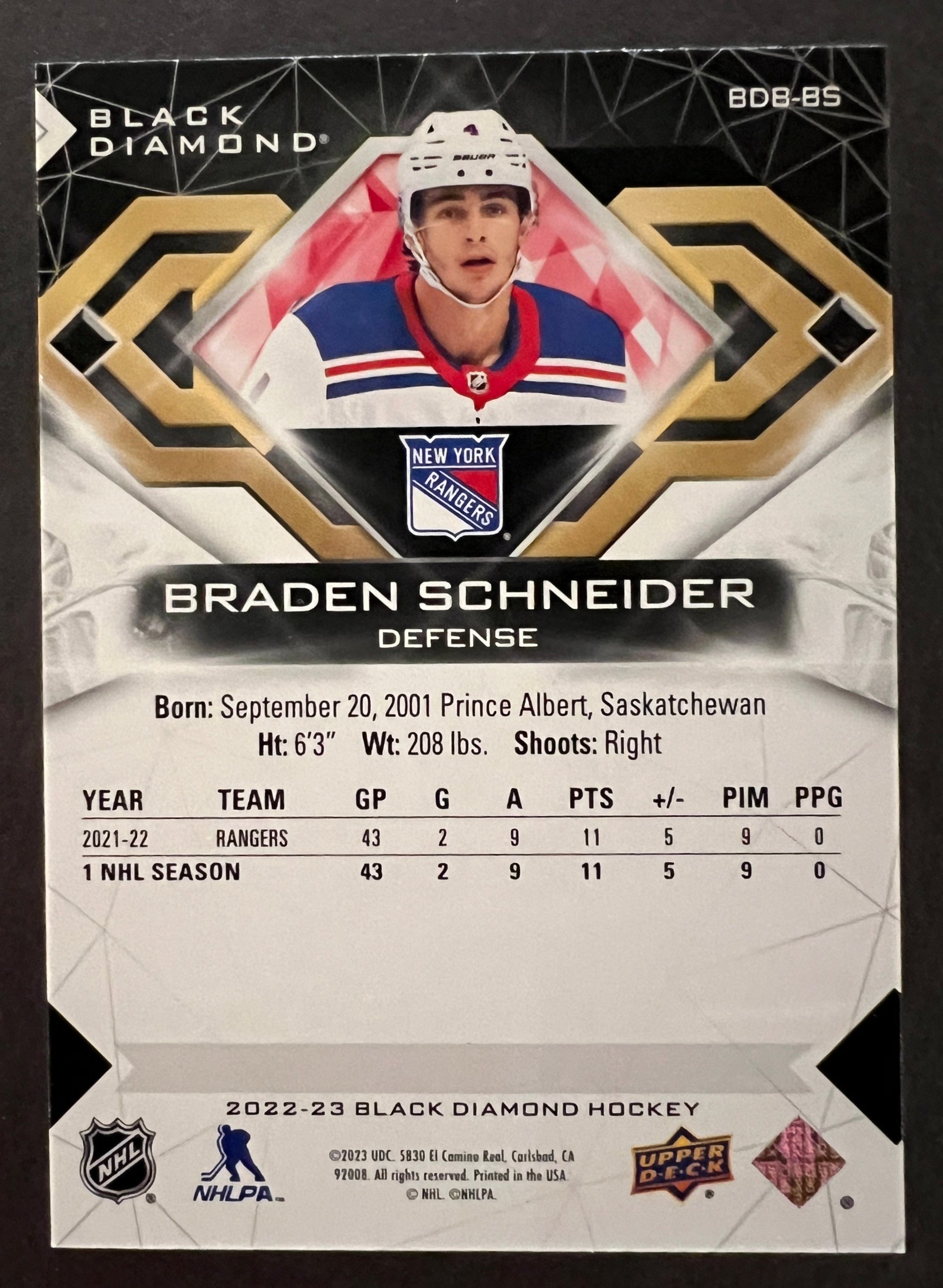 Braden Schneider Diamond Base Red /75 - 2022/23 Black Diamond