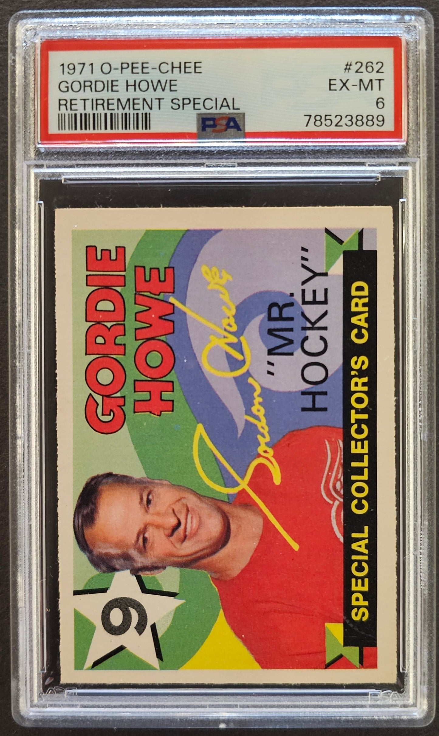 Gordie Howe Retirement Special #262 Graded PSA 6 - 1971 O-Pee-Chee