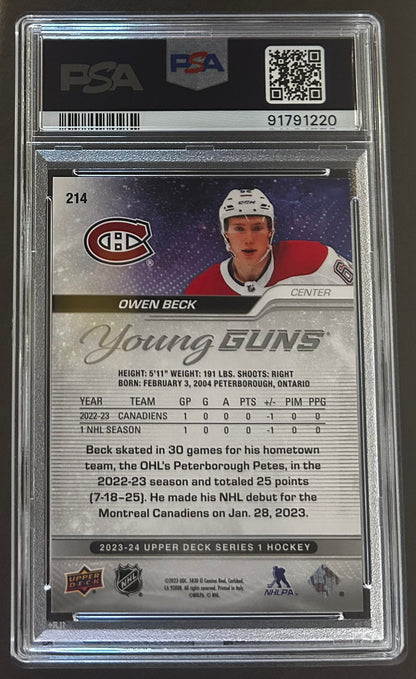 Owen Beck Young Guns Outburst - PSA 9 - 2023 Series 1