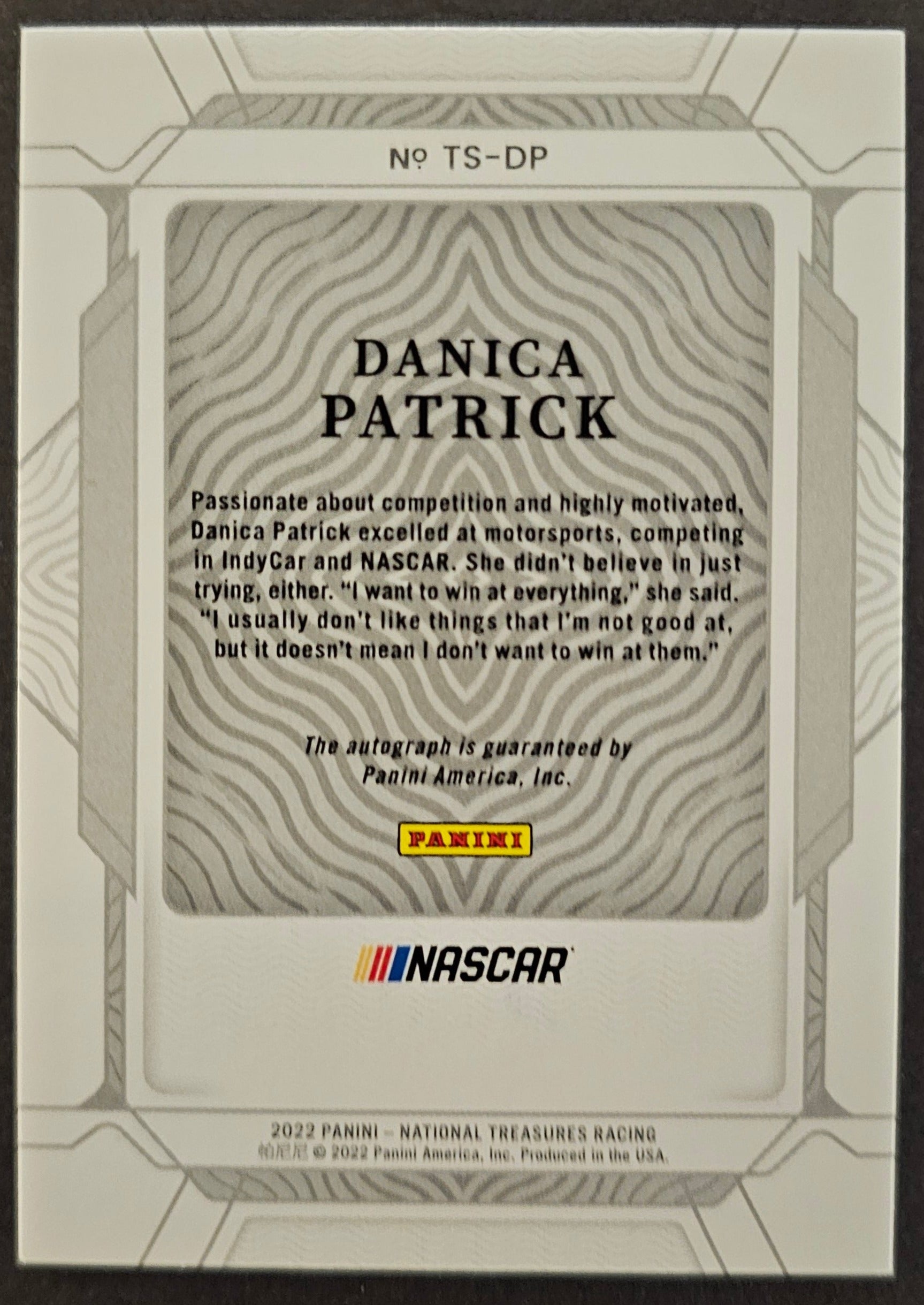 Danica Patrick Trackside Signatures Auto /53 - 2022 National Treasures Racing