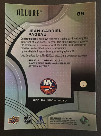 Jean-Gabriel Pageau Red Rainbow Auto - 2021/22 Allure