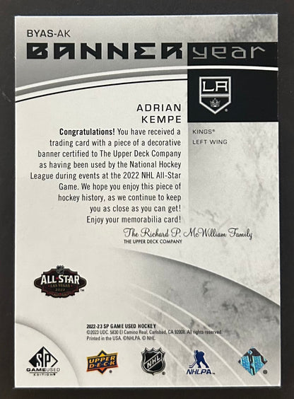 Adrian Kempe All Star Banner Year - 2022/23 SP Game Used