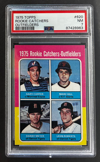 Carter / Hill / Meyer / Roberts Rookie Catchers Outfielders - PSA 7 - 1975 Topps