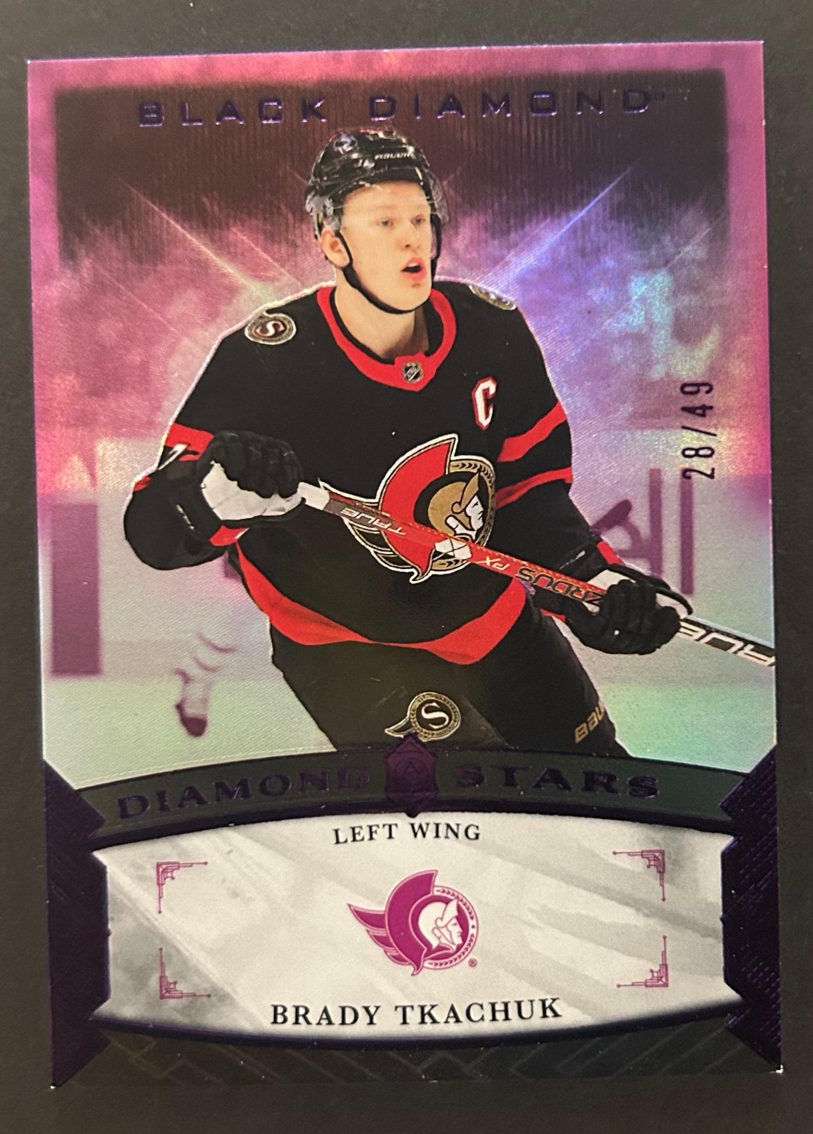 Brady Tkachuk Diamond Stars Purple /49 - 2023/24 Black Diamond