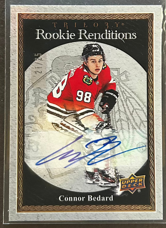 Connor Bedard Rookie Renditions Auto /25 - 2023/24 Trilogy