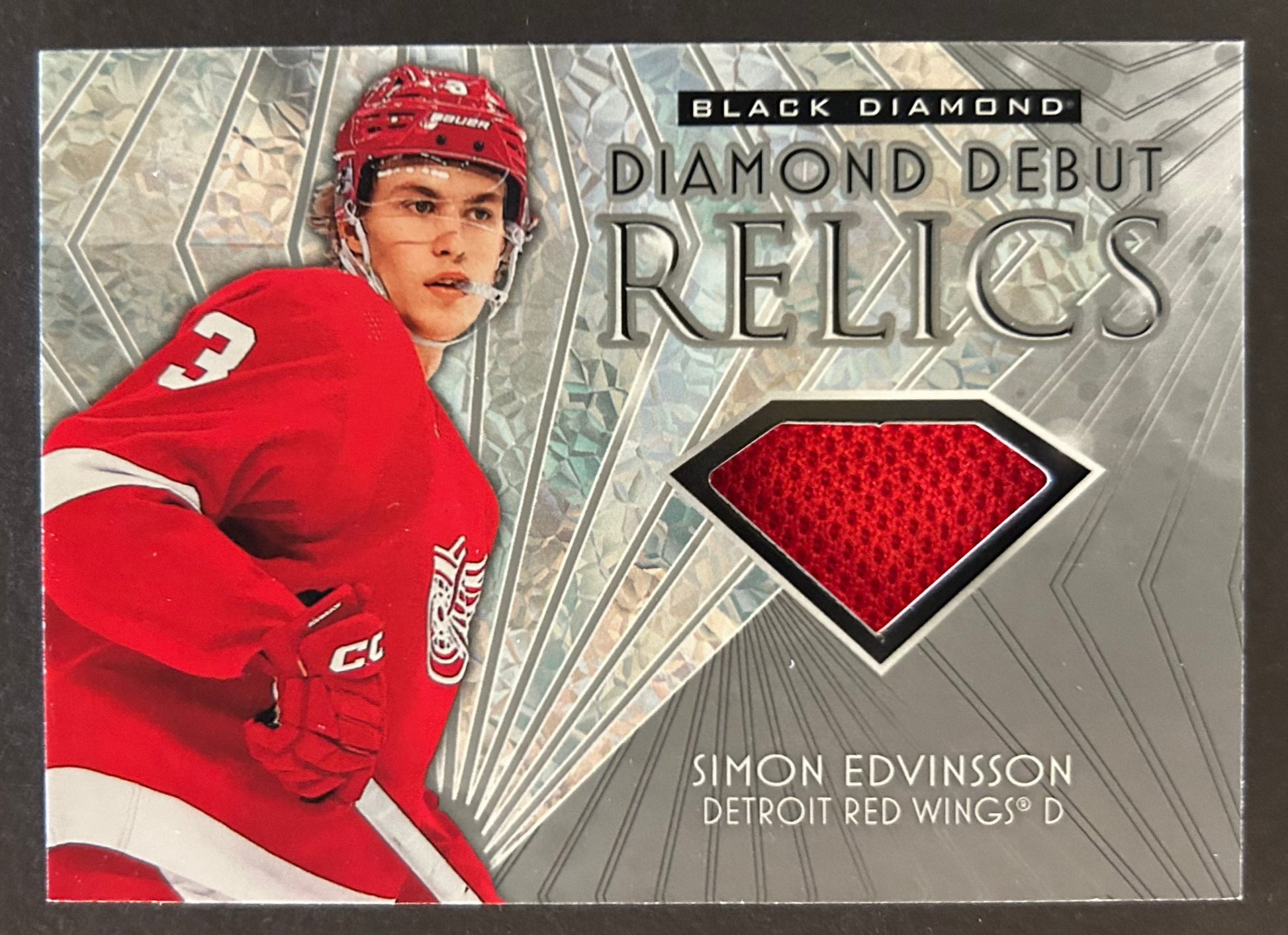 Simon Edvinsson Diamond Debut Relics Jersey Patch - 2023/24 Black Diamond