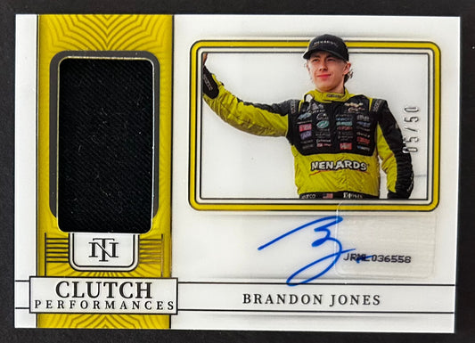 Brandon Jones Clutch Performances Auto Patch /50 - 2023 Panini National Treasures