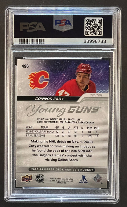 Connor Zary Young Guns Rookie #498 - PSA 9 - 2023/24 Series 2