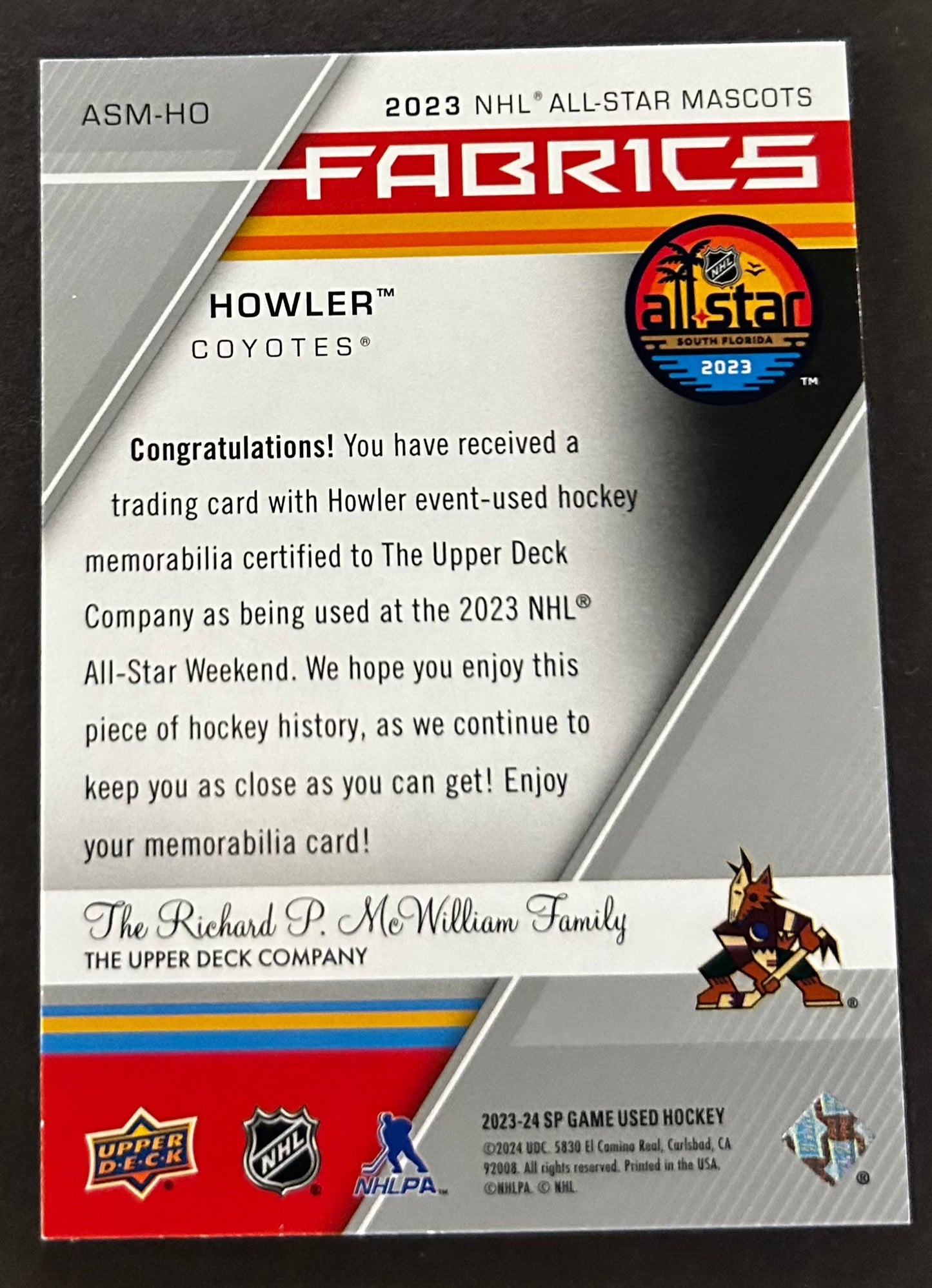 Howler All Star Mascott Jersey - 2023/24 SP Game Used