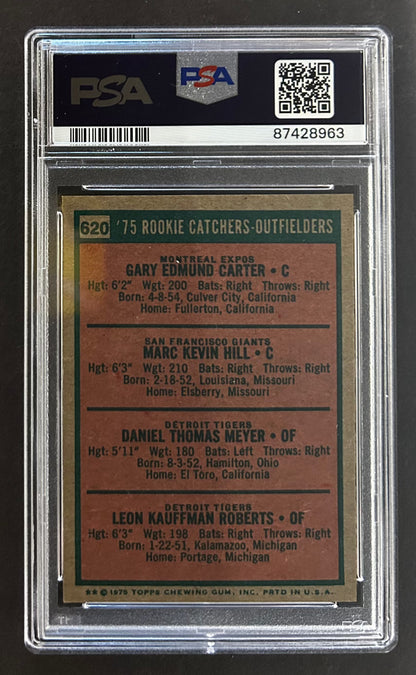 Carter / Hill / Meyer / Roberts Rookie Catchers Outfielders - PSA 7 - 1975 Topps