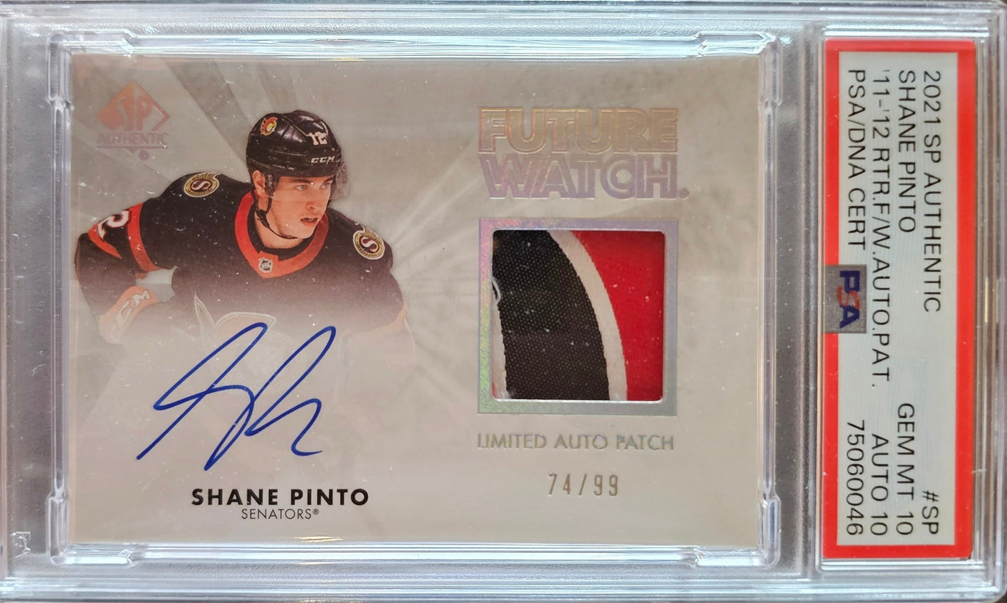 Shane Pinto Retro Future Watch Auto Patch Graded PSA 10 Auto 10