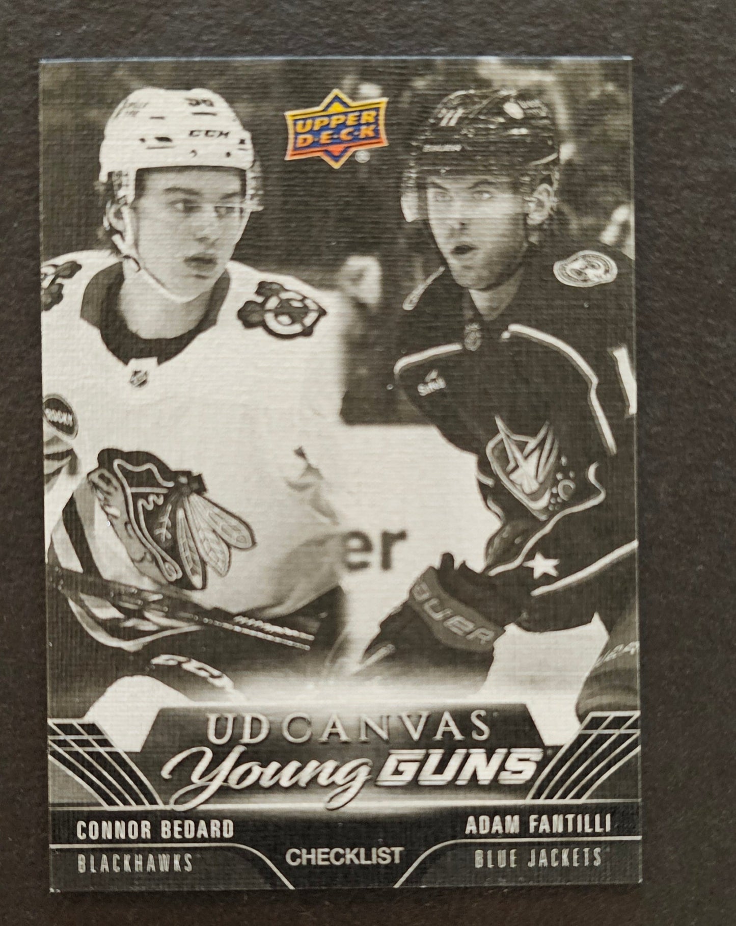 Connor Bedard/Adam Fantilli Young Guns Checklist Black and White - 2023/24 Extended Series