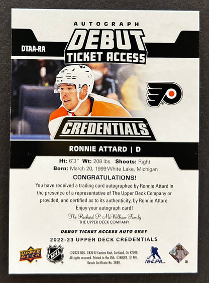 Ronnie Attard Auto Debut Ticket Access - 2022 Credentials