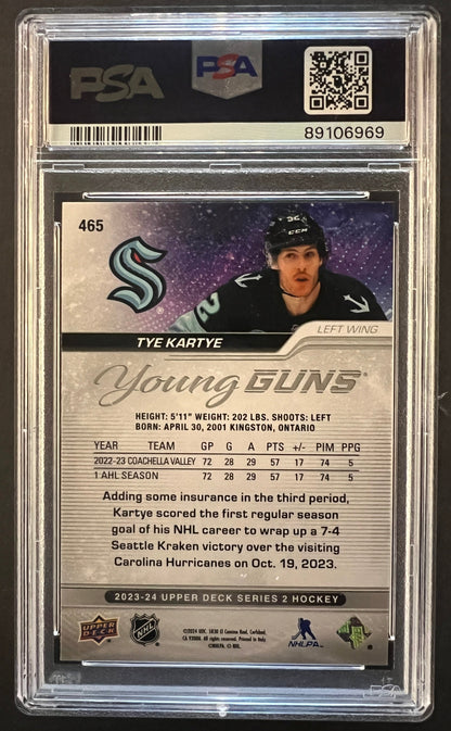 Tye Kartye Young Guns Rookie #465 - PSA 9 - 2023/24 Series 2