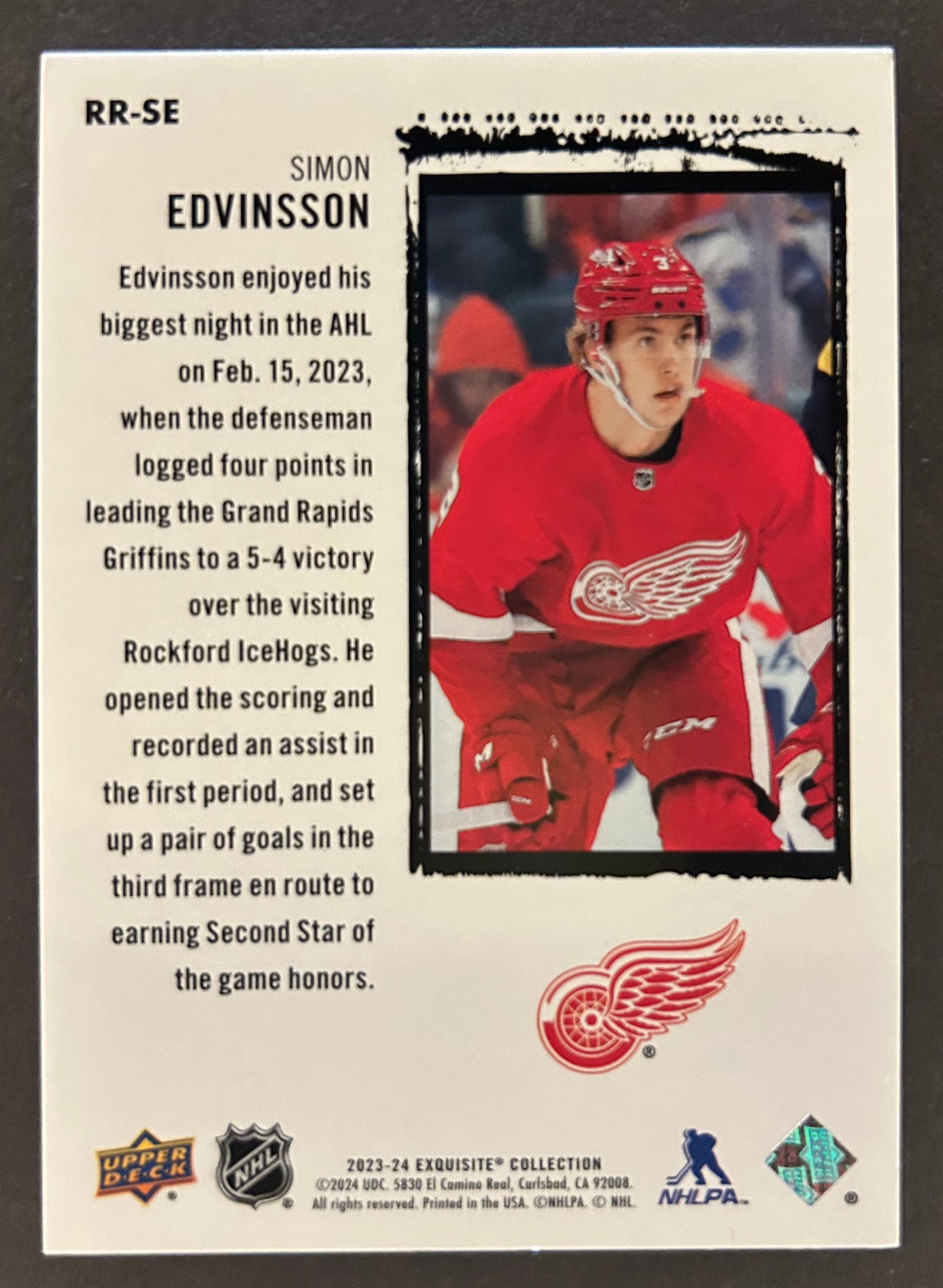 Simon Edvinsson Exquisite Rookie /99 - 2023/24 Exquisite Collection 