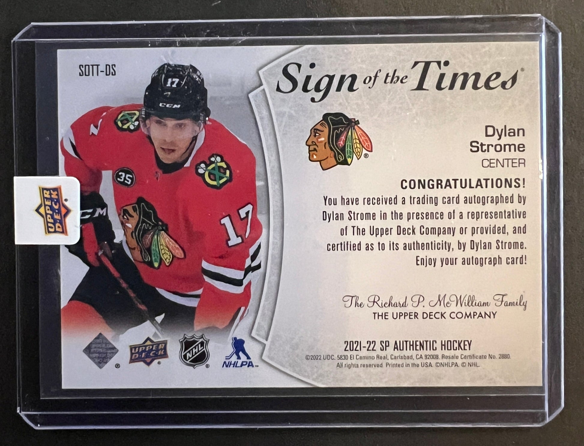 Dylan Strome Sign Of The Times Auto - 2021/22 AP Authentic