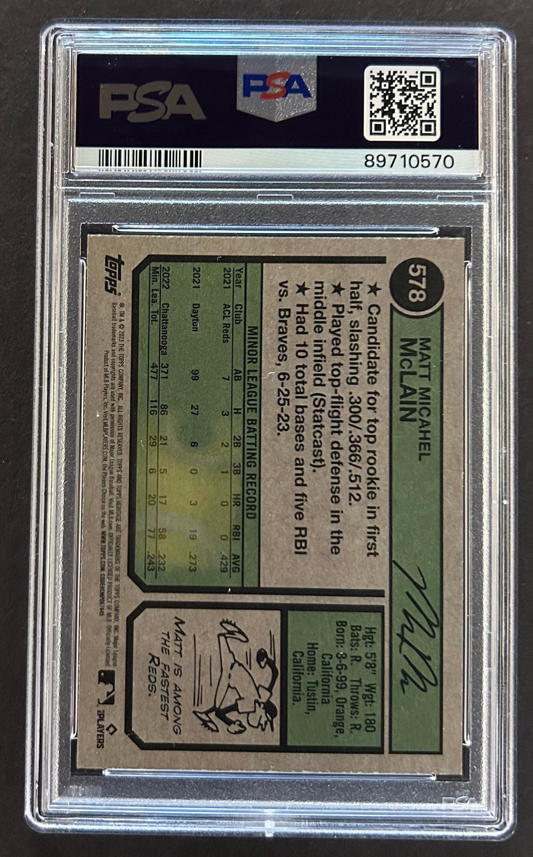 Matt Mclain Heritage - PSA 10 - 2023 Topps