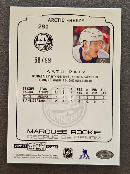 Aatu Raty Marquee Rookie Arctic Freeze /99 - 2022/23 O-Pee-Chee Platinum