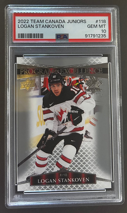 Logan Stankoven Program of Excellence - PSA 10 - 2022 Team Canada Juniors