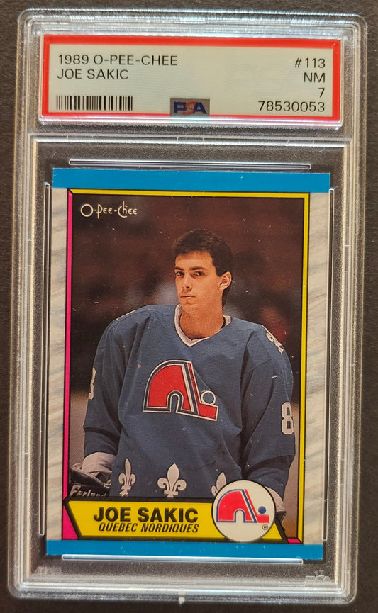 Joe Sakic Rookie #113 Graded PSA 7 - 1989 O-Pee-Chee