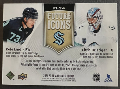 Lind / Driedger Seattle Kraken Future Icons /399 - 2022/23 SP Authentic