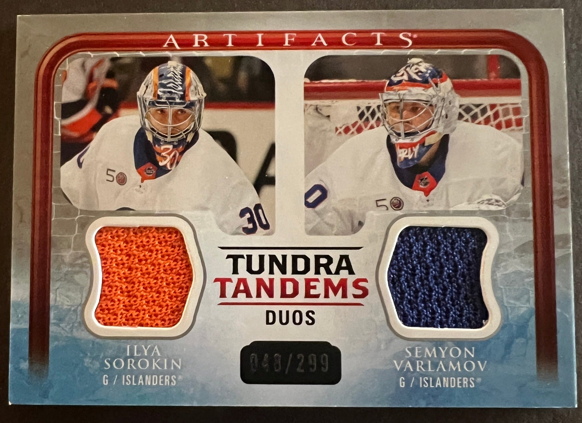 Sorokin / Varlamov Tundra Tandems Dual Jersey /299 - 2023/24 Artifacts