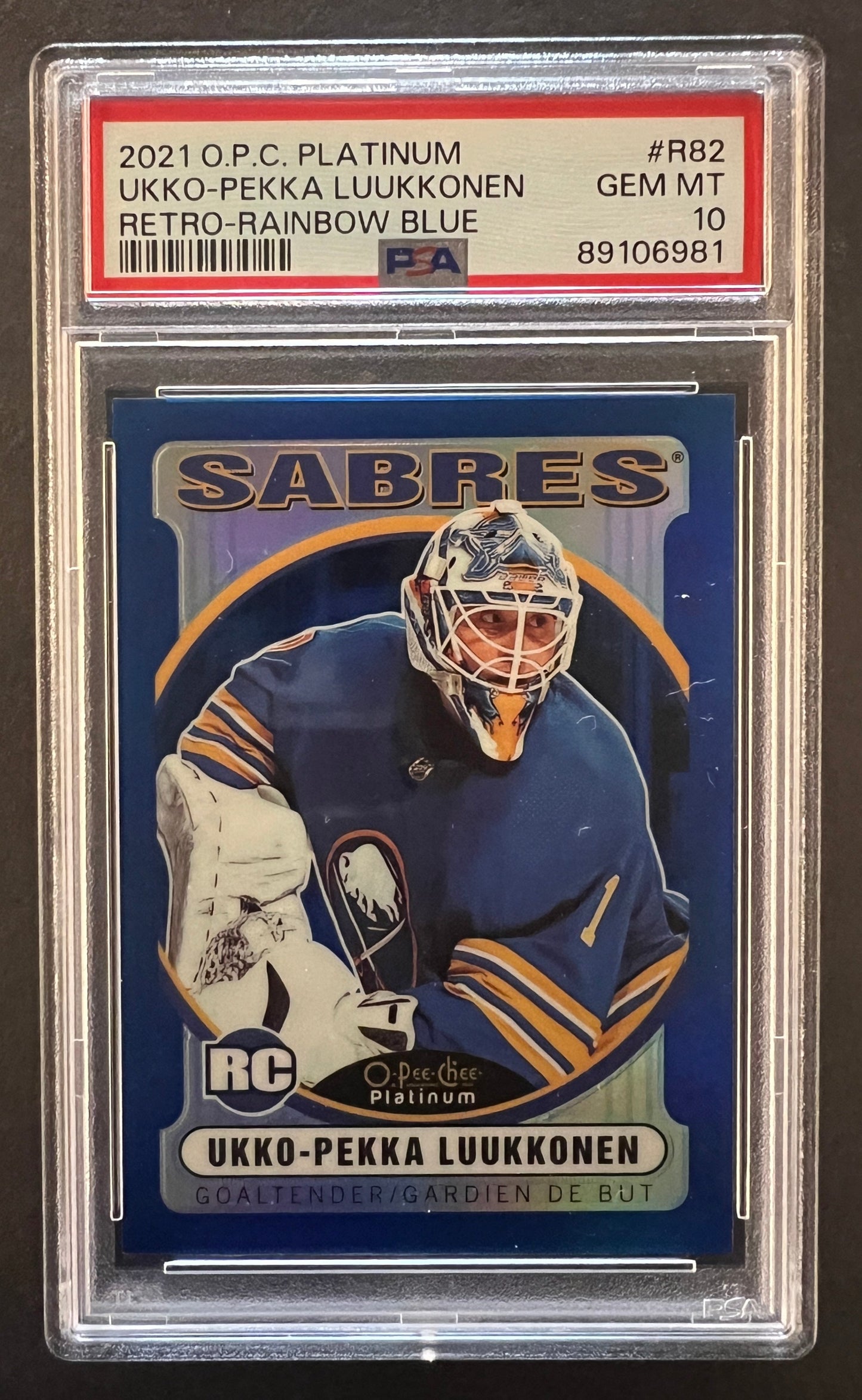 Ukko-Pekka Luukkonen Retro Rainbow Blue /199 - PSA 10 - 2021/22 OPC Platinum