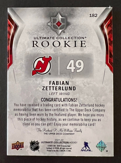 Fabian Zetterlund Rookie Jersey /699 - 2021/22 Ultimate