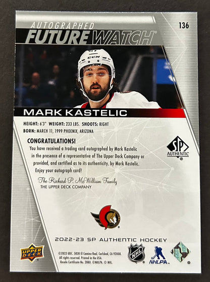 Mark Kastelic Future Watch Auto /999 - 2022/23 SP Authentic 