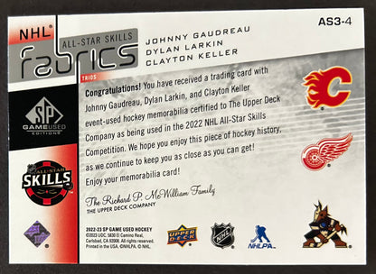 Gaurdreau / Larkin / Keller All Star Skills Fabrics Trio Jersey - 2022/23 SP Game Used