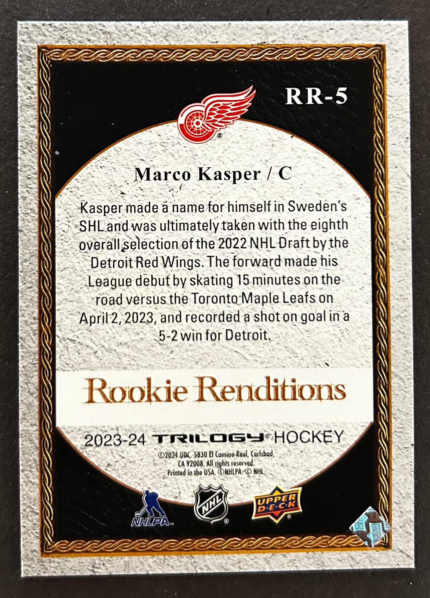 Marco Kasper Rookie Renditions - 2023 Trilogy