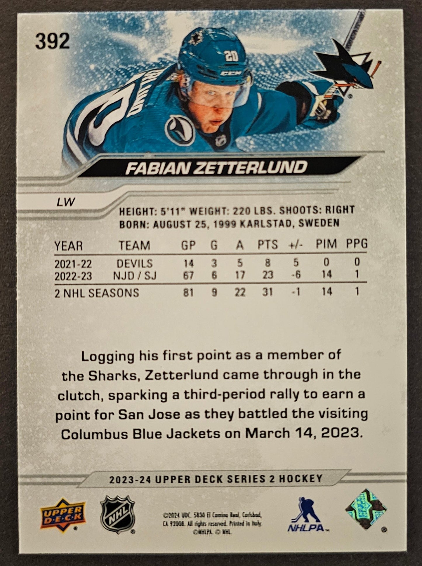 Fabian Zetterlund Base High Gloss /10 - 2023/24 Series 2