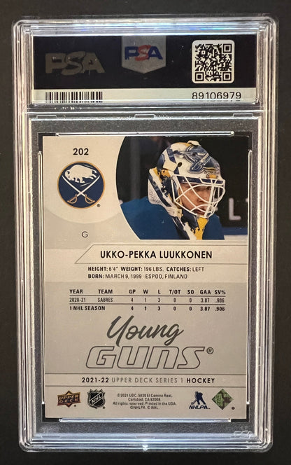 Ukko-Pekka Luukkonen Young Guns Rookie #202 - PSA 9 - 2021/22 Series 2