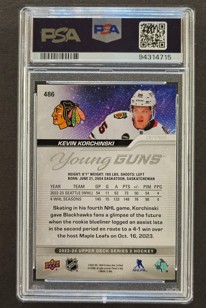 Kevin Korchinski Young Guns Rookie #486 - PSA 10 - 2023/24 Series 2