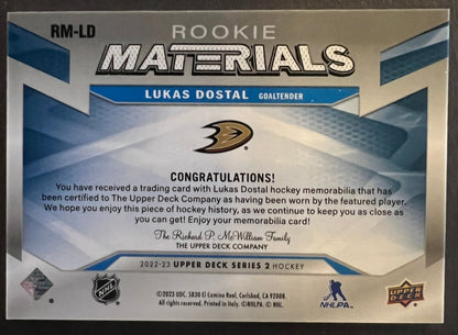 Lukas Dostal Rookie Materials Jersey - 2022/23 Series 2