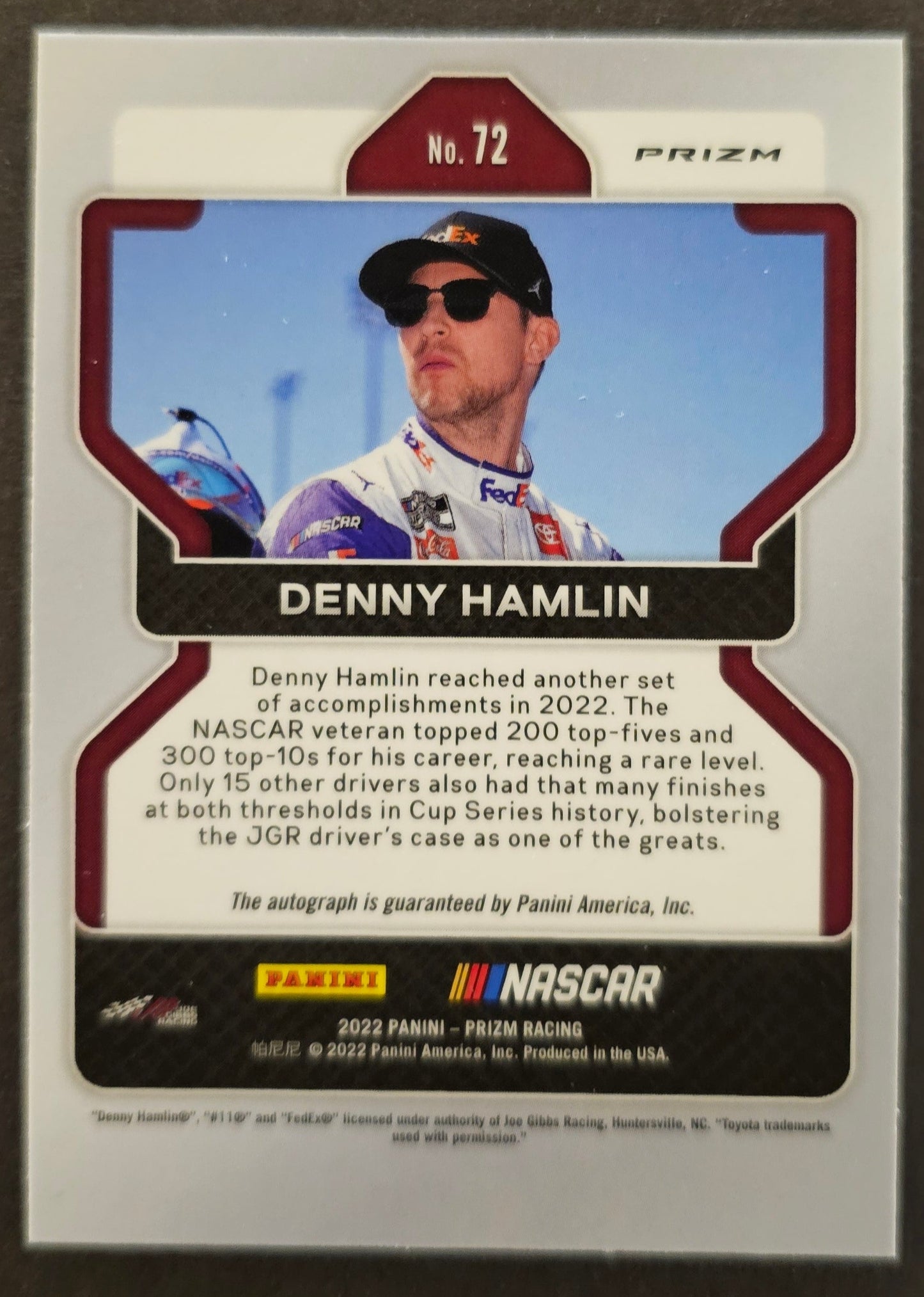 Denny Hamlin White Sparkle Prizm - 2022 Prizm Racing