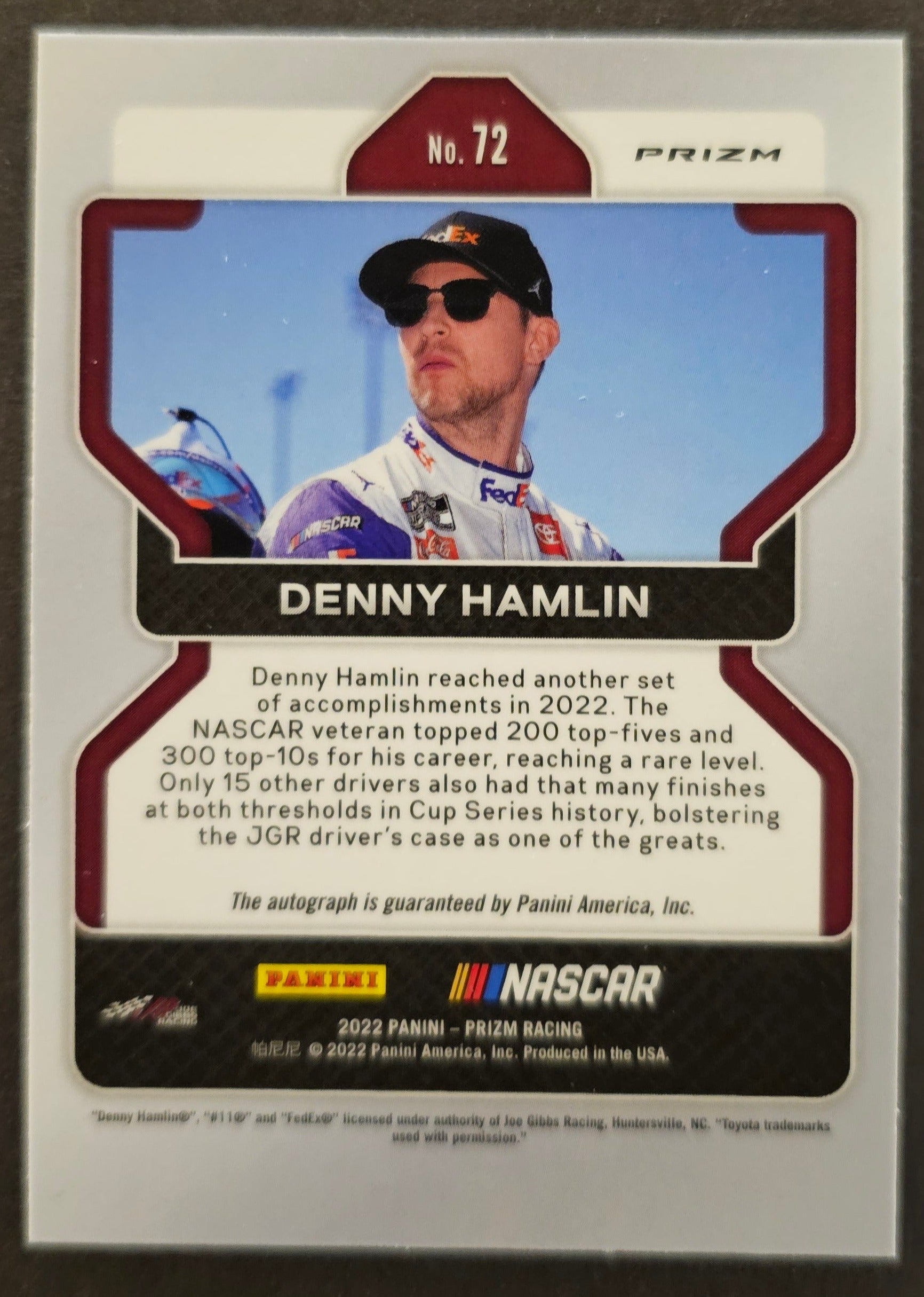 Denny Hamlin White Sparkle Prizm - 2022 Prizm Racing