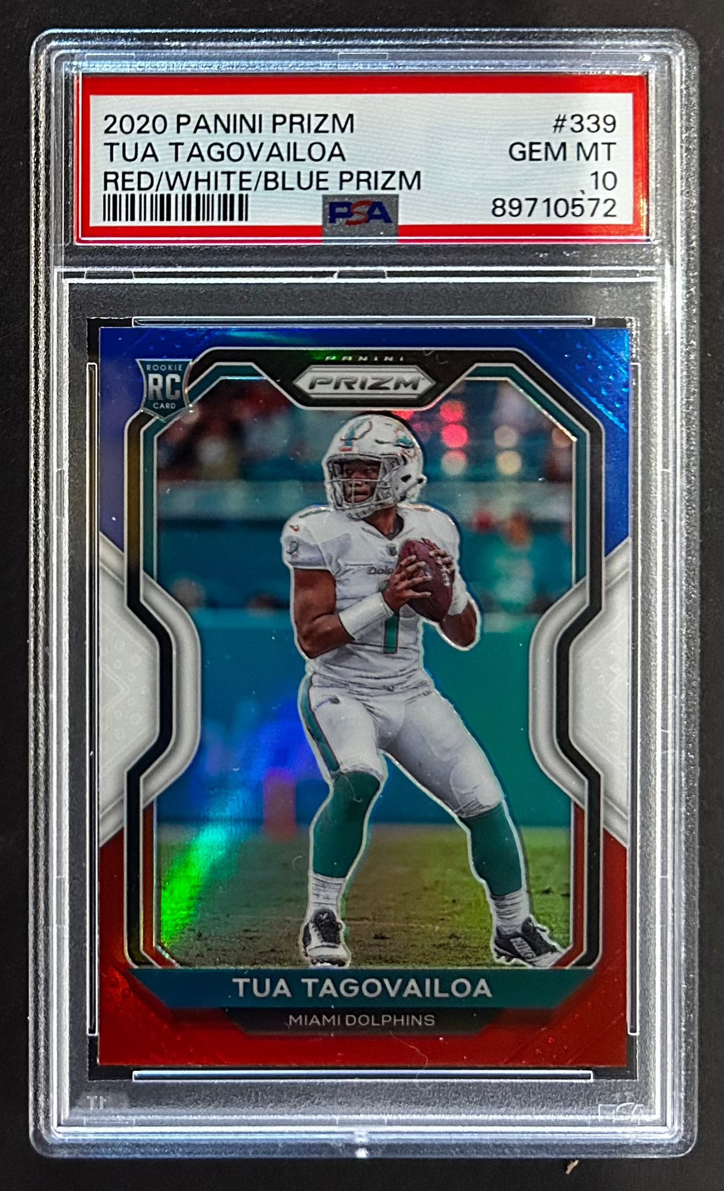 Tua Tagovailoa Red White Blue Prizm Rookie # 339 - PSA 10 - 2020 Panini Prizm