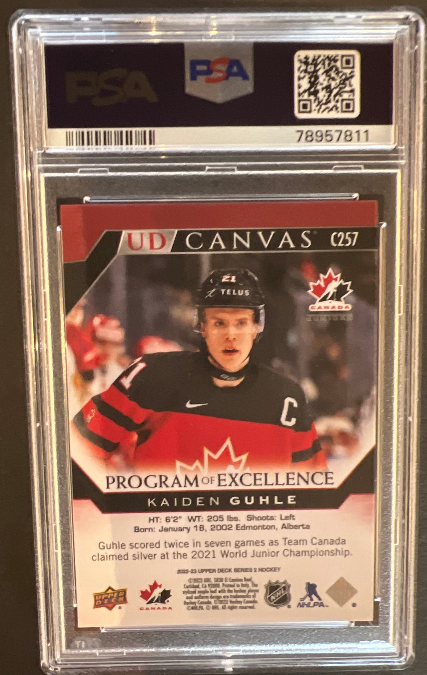 Kaiden Guhle Young Guns Canvas Program Of Excellence #C257 Graded PSA 10 - 2022/23 Series 2