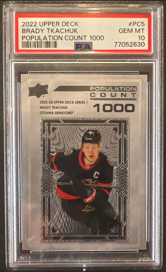 Brady Tkachuk Population Count 1000 Graded PSA 10 - 2022/2023 Series 1